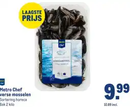 Makro Metro Chef verse mosselen aanbieding