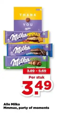 PLUS Alle milka mmmax party of moments aanbieding