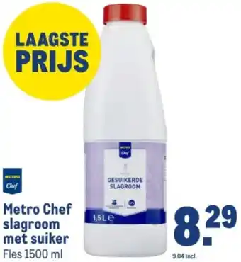 Makro Metro Chef slagroom met suiker aanbieding