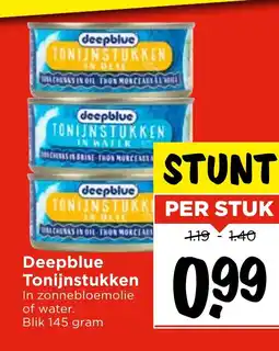 Vomar Voordeelmarkt Deepblue Tonijnstukken aanbieding