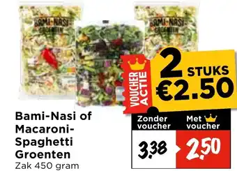 Vomar Voordeelmarkt Bami-Nasi of Macaroni Spaghetti Groenten aanbieding