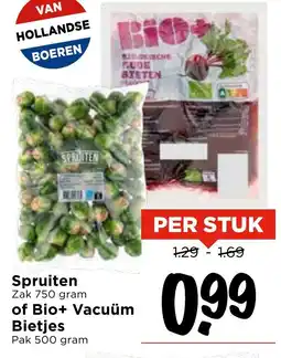 Vomar Voordeelmarkt Spruiten of Bio+ Vacuüm Bietjes aanbieding