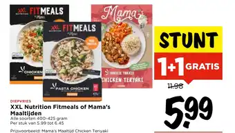 Vomar Voordeelmarkt XXL Nutrition Fitmeals of Mama's Maaltijden aanbieding