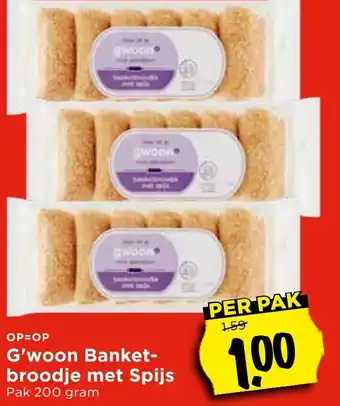 Vomar Voordeelmarkt G'woon Banket broodje met Spijs aanbieding