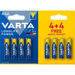 Top1Toys Batterij Varta AAA 4+4 Alkaline Longlife Power aanbieding