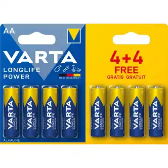 Top1Toys Batterij Varta AA 4+4 Alkaline Longlife Power aanbieding