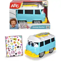 Top1Toys Bus Dickie Sunny surfer bus 25 cm met stickers aanbieding