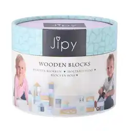 Top1Toys Jipy Blokkenton Hout Uni 48-delig aanbieding