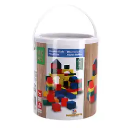 Top1Toys Blokkenton hout 100-delig aanbieding