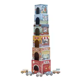 Top1Toys Little Dutch stapeltoren incl. 6 auto's fsc aanbieding