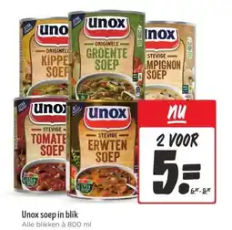 Jumbo Unox soep in blik aanbieding
