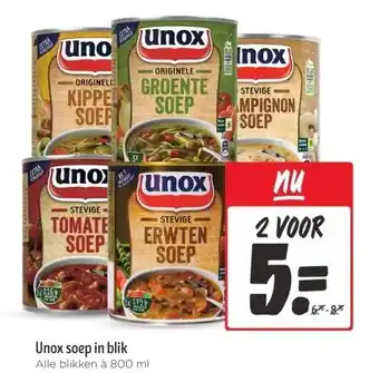 Jumbo Unox soep in blik aanbieding