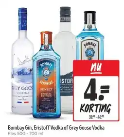 Jumbo Bombay Gin, Eristoff Vodka of Grey Goose Vodka aanbieding