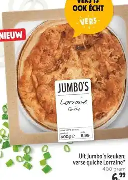 Jumbo Uit Jumbo's keuken: verse quiche Lorraine* aanbieding
