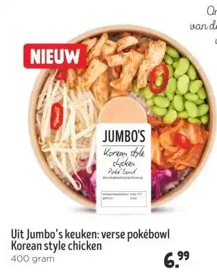 Jumbo Uit Jumbo's keuken: verse pokébowl Korean style chicken aanbieding
