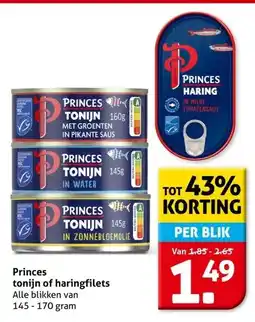 Hoogvliet Princes tonijn of haringfilets aanbieding