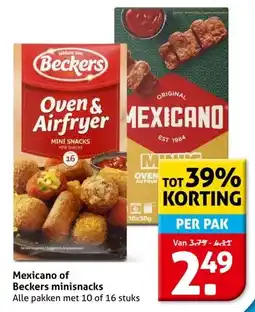 Hoogvliet Mexicano of Beckers minisnacks aanbieding