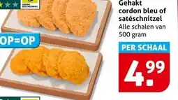 Hoogvliet Gehakt cordon bleu of satéschnitzel aanbieding