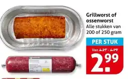 Hoogvliet Grillworst of ossenworst aanbieding