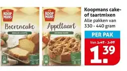 Hoogvliet Koopmans cake- of taartmixen aanbieding