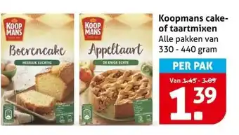 Hoogvliet Koopmans cake- of taartmixen aanbieding