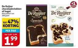 Hoogvliet De Ruijter chocoladevlokken of hagel aanbieding