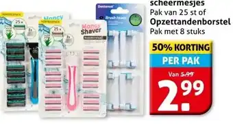 Hoogvliet Multipack scheermesjes of Opzettandenborstel aanbieding