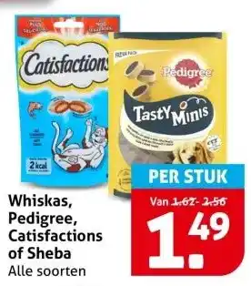 Hoogvliet Whiskas, Pedigree, Catisfactions of Sheba aanbieding