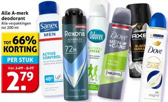 Hoogvliet Alle A-merk deodorant aanbieding