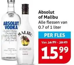 Hoogvliet Absolut of Malibu aanbieding
