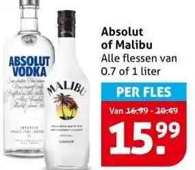 Hoogvliet Absolut of Malibu aanbieding