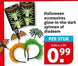 Hoogvliet Halloween accessoires glow-in-the-dark spinnen of diadeem aanbieding