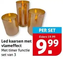 Hoogvliet Led kaarsen met vlameffect aanbieding