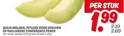 Dekamarkt GALIA MELOEN, PITLOZE RODE DRUIVEN OF HOLLANDSE CONFERENCE PEREN aanbieding
