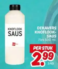 Dekamarkt DEKAVERS KNOFLOOK-SAUS aanbieding