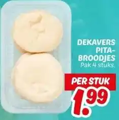 Dekamarkt DEKAVERS PITA- BROODJES aanbieding