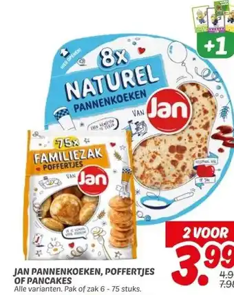 Dekamarkt JAN PANNENKOEKEN, POFFERTJES OF PANCAKES aanbieding