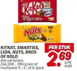 Dekamarkt KITKAT, SMARTIES, LION, NUTS, BROS OF ROLO aanbieding