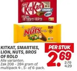 Dekamarkt KITKAT, SMARTIES, LION, NUTS, BROS OF ROLO aanbieding