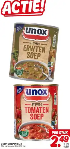 Dekamarkt UNOX SOEP IN BLIK aanbieding