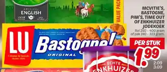 Dekamarkt MCVITIE'S, BASTOGNE, PIM'S, TIME OUT OF ENKHUIZER JODEKOEK aanbieding