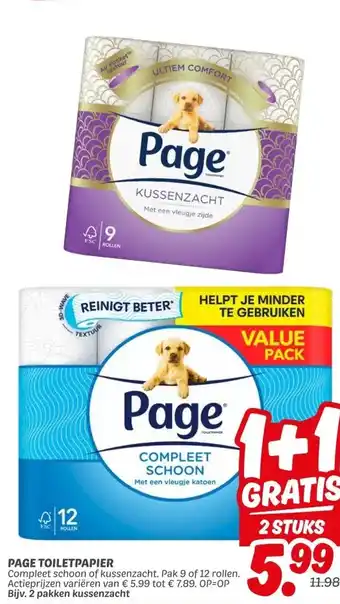 Dekamarkt PAGE TOILETPAPIER aanbieding