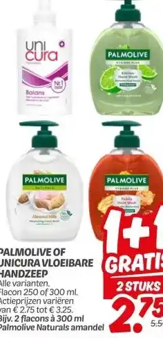Dekamarkt PALMOLIVE OF UNICURA VLOEIBARE HANDZEEP aanbieding