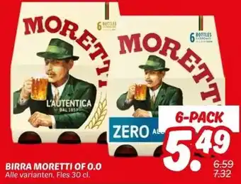 Dekamarkt BIRRA MORETTI OF 0.0 aanbieding
