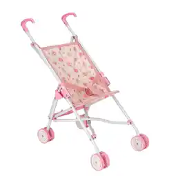 Top1Toys Poppenbuggy roze bloem aanbieding