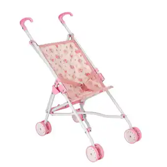 Top1Toys Poppenbuggy roze bloem aanbieding