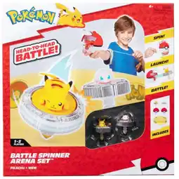 Top1Toys Battle Spinner 2 Pack With Stadium Pikachu #1, Mew, Poke Ball & Poke Ball aanbieding