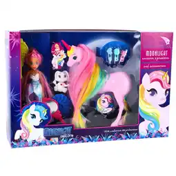 Top1Toys Moonlight Poppenset Met Paard aanbieding