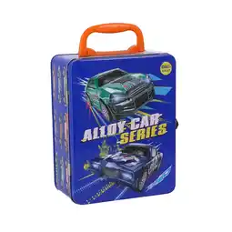 Top1Toys Opbergbox metaal met 2 diecast freewheel auto's aanbieding