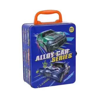 Top1Toys Opbergbox metaal met 2 diecast freewheel auto's aanbieding